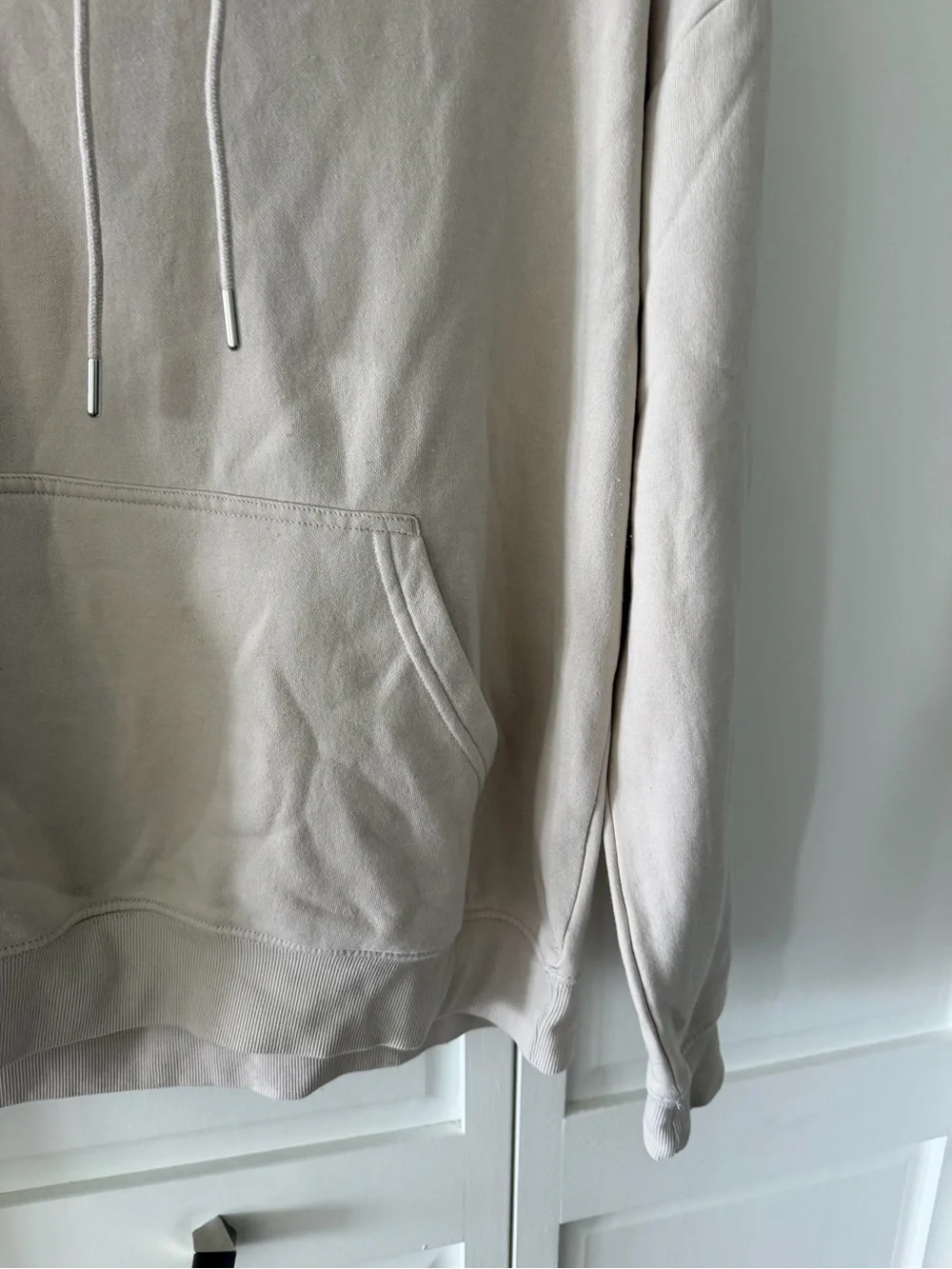 H&M Oversized Hoodie Sweatshirt Beige Taupe Size Small - Picture 8 of 14